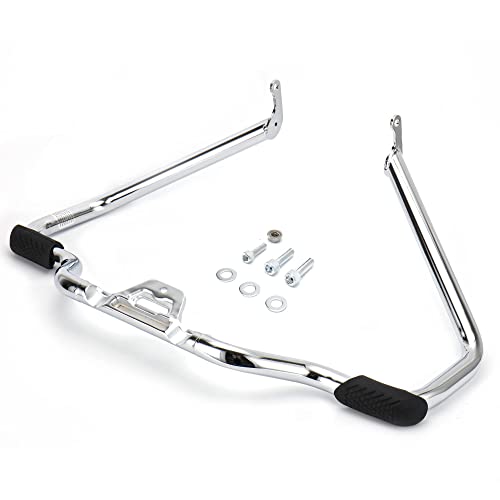 Mokitdora Softail Engine Guard Highway Rail Mustache Crash Bar 1.25" Fat For Harley Softail Fat Boy Street Bob Heritage Classic Low Rider Deluxe 2018-Up, Chrome #TOP3