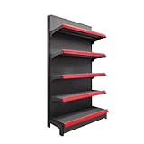 5 Tier Black/White Single Side Commercial Display Rack Industrial Grade Made, Supermarket Shelf Display Rack, Suitable for Retail Convenience Grocery Office Supply or Liquor Stores(Grizzly,120x43x165c