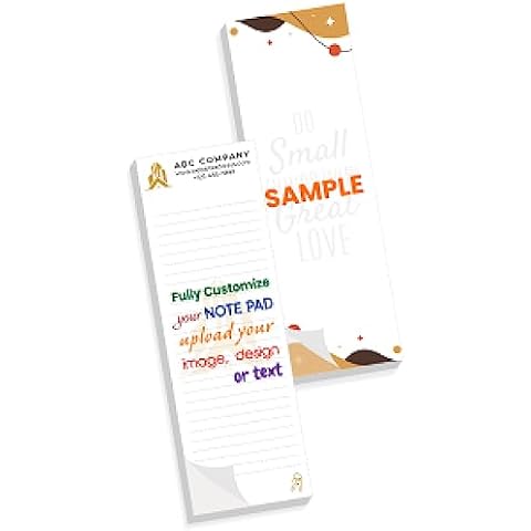 CUSTOMIZE123 Personalized Note Pads 3” x 9” with Text or Logo, 50 Sheets, Custom Note Pads, to Do List Memo Pads, Notepad, for Office, School, Teacher and staff, Student and Party Supplies, 2,500 Qty Cover