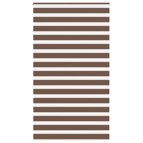 Clamping Roller Blind, Double Roller Blind, Blackout Roller Blind, Zebra Blind, Brown, 135 x 230 cm, Fabric Width 130.9 cm, Polyester, Clamping Roller Blind for Windows and Doors, Widely Used