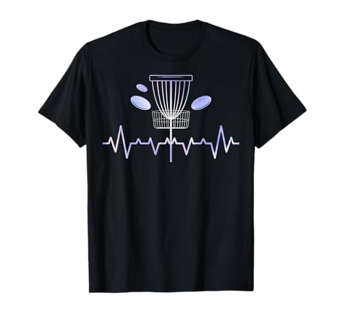 Heartbeat Disc Golf - EKG Heartbeat Disc Golfing T-Shirt