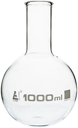 Boiling Flask, 1000ml - Borosilicate Glass - Flat Bottom, Narrow Neck - Eisco Labs