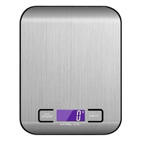 HFWRDVJCM para Uso doméstico y de Oficina Báscula Digital de Acero Inoxidable con Carga USB, báscula de Alimentos de Cocina de Alta precisión for cocinar y Hornear, de 1 g a 10 kg(Black Bottom)
