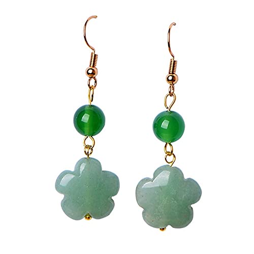 Boucles d'oreilles aventurine fleur WXKAGF un cadeau idéal pour femme