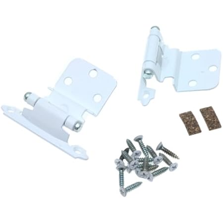 Amazon Com 3 8in 10 Mm Inset Self Closing Face Mount White Hinge 2 Pack Home Improvement