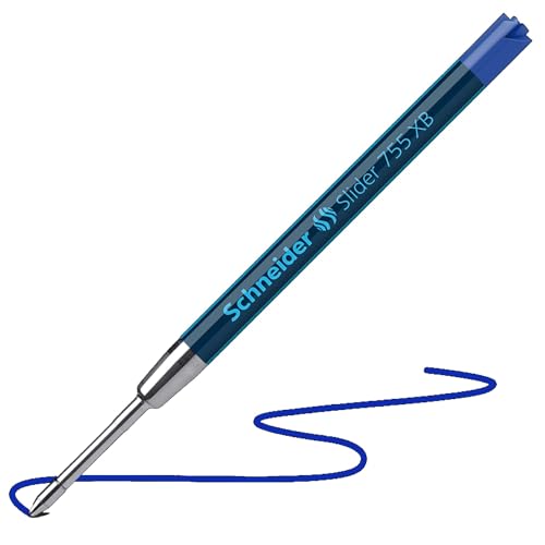 Image of MADHAVI STATIONERS Schneider 755 Extra Bold Refill - Plug+Play Series Universal fit - Pack of 4 (Blue Ink)