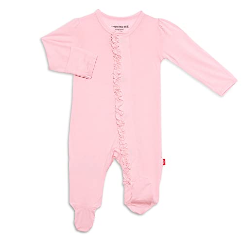 Image of Magnetic Me Footie Pajamas Soft Modal Baby Sleepwear with Quick Magnetic Fastener | Boys and Girls Sleeper Preemie-24 Months