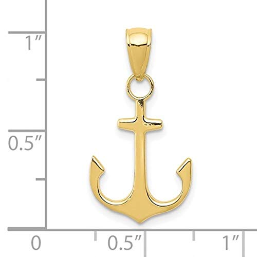 Real 10kt Yellow Gold Anchor Pendant2