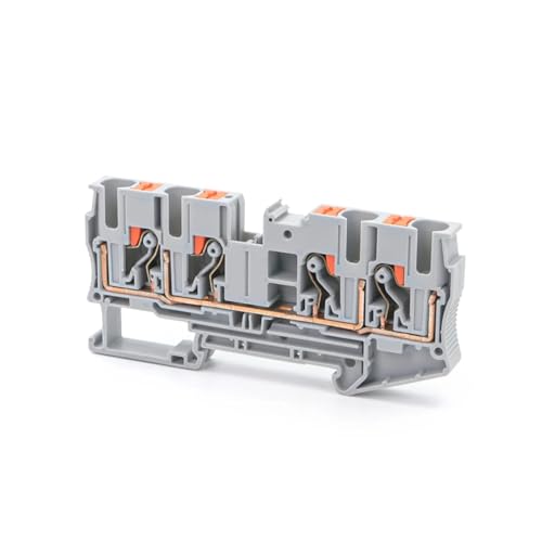 Bornier sur rail DIN PT6-QUATTRO 6 mm² à 4 conducteurs à ressort, lot de 10