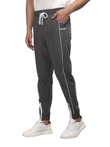 Image of CHKOKKO Men's Regular Fit Mid Rise Solid Sports Running Gym Track Pant Lower With Pocket