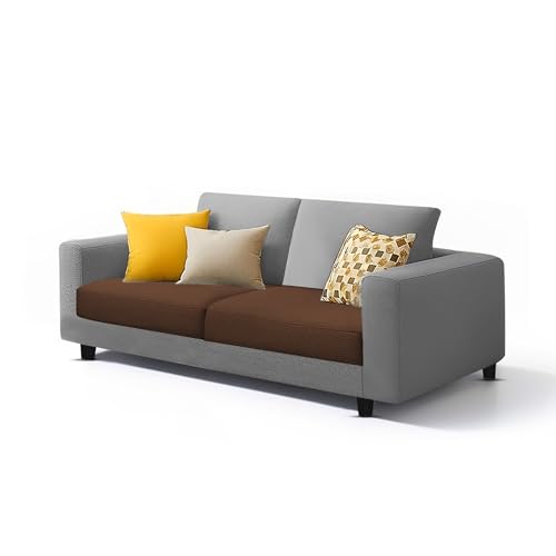 Image of Galib 2 Seater Sofa Set for Living Room (Brown Grey Fabric) Premium Fabric Sofa Set