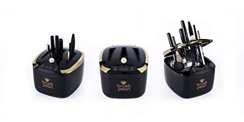 Brushpearl Electric Professional Strength Ultrasonic Makeup Brush Cleaning Device, Keeps Cosmetic Make Up Brushes Soft & Clean With The Push Of A Button, Bp 400, Black, Bonus 4 Oz. Cleanser #TOP3