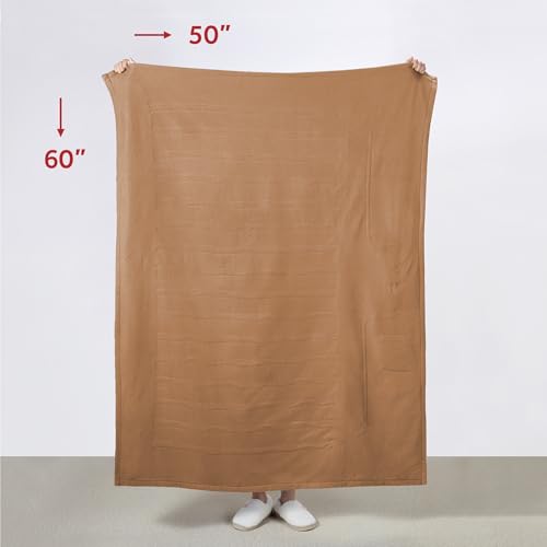 Image of Sunbeam Electric Throw Royal Mink Sherpa Heated Blanket, 4 Heat Settings, 4-Hour Auto Shut-Off, Fast Heating, Luxurious and Ultra Comfy, Honey Color, 50 inch x 60 inch