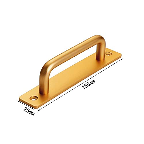ExcInter Sliding Door Pull Handle,1 Pcs Gold 150mm Length Aluminium Alloy Safety Stylish Door Handle for Sliding Barn Door Window Cabinet Hardware Bathrooms - Image 2
