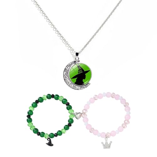 Witch Friendship Matching Bracelets Crown Witch Hat Matching Bracelets Witch Necklace with Bracelet Witch Merch Accessories Gifts