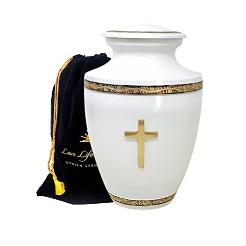 Love Life Beyond Cross Cremation Urns for Human Ashes, Keepsake Urns for Adult Ashes for Funeral Burial Memorial Urns for Adult Male & Female Adult Large Size Up to 200 Lbs
