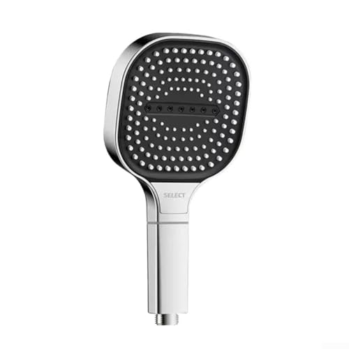 Gdfnmogo Cabezal de ducha de panel grande de 13 cm de alta presión, 3 modos, ahorro de agua, cabezal de ducha de mano con filtro para baño, cromado, gris y negro (cromo)