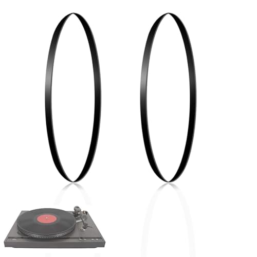 PLABBDPL Correa de Repuesto de Goma de 200mm para Tocadiscos, Resistente y Práctica, Compatible con la Mayoría de los Tocadiscos Accionados por Correa, Paquete de 2,