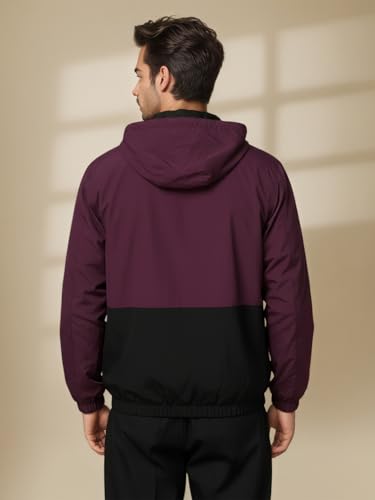 Image of CHKOKKO Sunscreen Jacket for Men Windcheater Hooded Zipper Sports Jacket | UV Protection | Sun Protective | Lightweight Water Resistant | Riding Biker | Outdoor Travel Gym Running