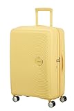 American Tourister Soundbox - Valigia Rigida Media, 67 cm - Trolley con 4 ruote, Serratura TSA, Espandibile e Leggera, 71.5/81L, Giallo (Pastel Yellow)