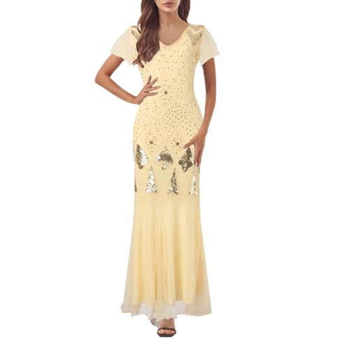 Vestido de charlestón cómodo que estiliza la figura para fiestas temáticas y graduaciones