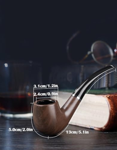 Joyoldelf Pipe Set, Short Handle Curved Pipe with Foldable Pipe Stand Holder, Beginner Pipe Kit with Gift Box and Accessories