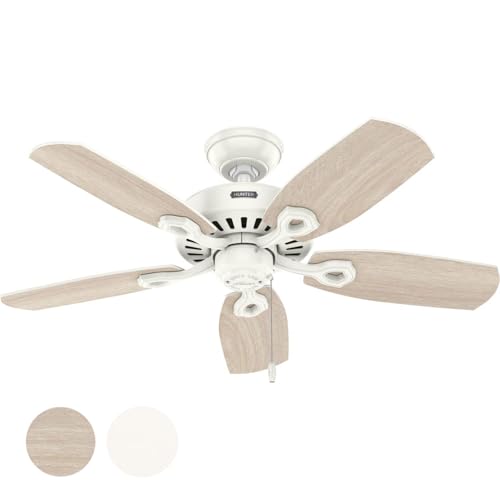 Hunter Fan 42 inch Fresh White Indoor Ceiling Fan with Pull Chain for Bedroom, Large Room/Great...