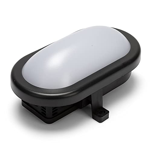 Velamp Tartaruga_N Lámpara de Pared/Techo LED Ovalada súper Brillante: 450 lúmenes (5W). Fácil instalación para Interior o Exterior (IP65). Luz Natural 4000K, 5.5 W, Negro