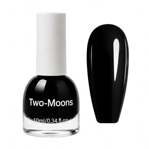 Image of Black Nail Polish, Nail Varnish Quick Dry, Peel Off Nail Polish For Women, Water-Based Non Toxic Nail Paint, Long Lasting Chip Resistant Pure Color Manicure, No UV Needed DIY Nails Art
