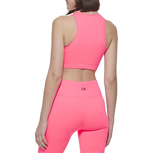 Calvin Klein Performance Women's Thin Rib V-Neck Sports Bra With Removable Cups, Energy, Medium #TOP3