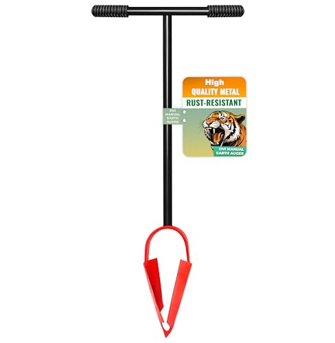 Image of DVI Heavy Duty Steel Post Hole Earth Auger With Long Handle | Quick Digging for Lawn and Yard | Garden Hand Auger | High Carbon Steel Handle (Multicolor)
