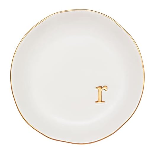 COLLECTIVE HOME - Ceramic Jewelry Tray, Decorative Trinket Dish for Rings Earrings Necklaces Bracelet Watch Keys, Birthday Mother's Day Christmas Gift for Women, 4.75", White Surface (R)