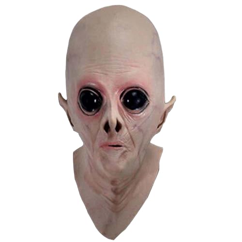 Tomicy E.T. - Máscara de disfraz extraterrestre de película de anime, Máscara de Alienígena Alien Aterrador Película Serie Videojuego Máscaras de cuentos para Halloween, cosplay, fiesta, accesorios