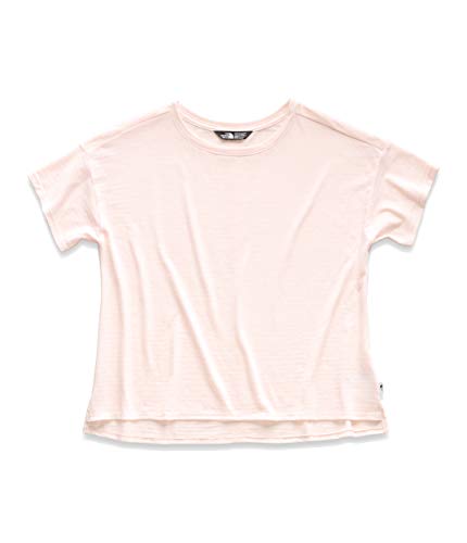 The North Face Women’s Short Sleeve Emerine Top, Peach Whip Desert Stripe, Size