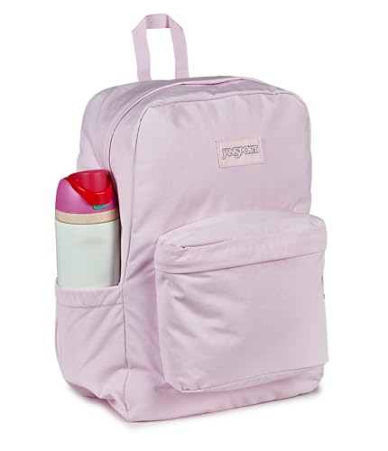Image of JanSport Superbreak Plus FX Backpack - Work, Travel, or Laptop Bag with Water Bottle Pocket, JanSport Superbreak Plus Fx, Pink Ice /Pink Ice