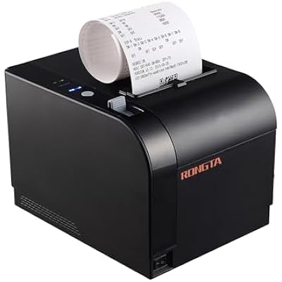 Rongta Thermal Receipt Printer, 80mm Receipt Printers, Thermal Pos Printer with Auto Cutter Support Cash Drawer,USB Serial Ethernet Support ESCPOS, Compatible with WindowsMacLinux