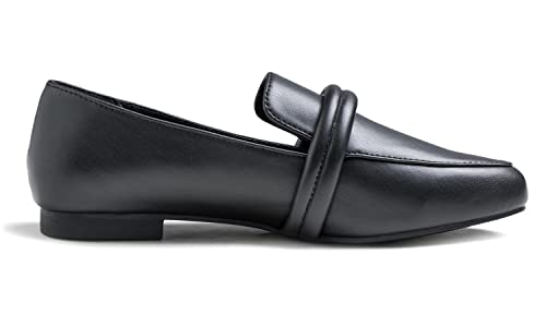 Image of FEVERSOLE Women's Fashion Dress Comfort Low Heel Office Penny Loafer Flats