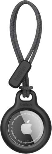 Image of Belkin Apple Airtag Secure Holder With Strap-Apple Air Tag Keychain-Airtag Holder With Strap For Key Ring- Airtag Keychain Accessories-Scratch Resistant Airtag Case With Raised Edges-Black (Pack of 6)