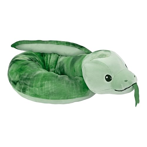 Wild Republic Squishy Snake Green, Stuffed Animal, 52 Inch, Plush Toy, Fill is Spun Recycled Water Bottles