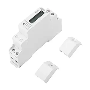Ketsicart Electric Meter, Digital LCD Single Phase DIN-Rail Electronic Energy Meter Anti-electromagnetic Interference Low Power Consumption High Precision High Overload