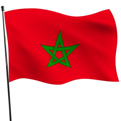 YongFoto Bandeira do Marrocos, bandeira nacional marroquina de 0,8 x 1,2 m, para celebrações ao ar l