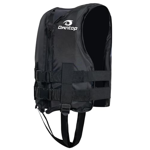 Owntop Kids Swim Vest for Boys & Girls Youth Swimming Vest 75-125 lbs Adjustable Swim Training Vest for Children 6-12yrs Swim Jacket for Kayaking Fishing SUP (Black)