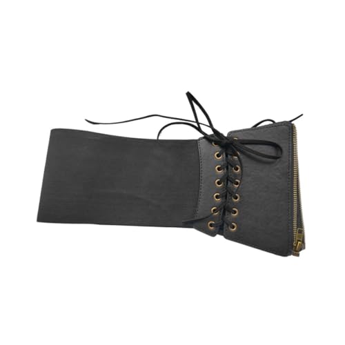 Ebonee Elastic Wide Waist Belt for Women, Black Vintage Lace-up Tied Waist Belt for Costume Dress Cinch Belt Tied Corset for Dresses Halloween（1 Pack）3