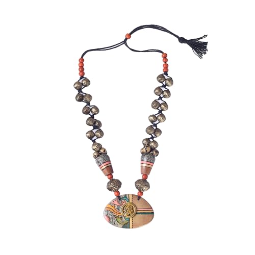 Image of Handcrafted Tribal Dhokra & Floral Charm Necklace Collection | Artisan Brass, Glass & Contemporary Statement Necklaces for Women | Ethnic, Elegant & Artistic Jewelry