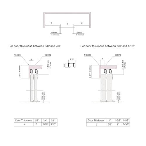 Kit de Herrajes para Puertas de Clóset Correderas - Riel Doble de 106 pulgadas para 2 o 3 Puertas de Hasta 100lbs - SLID'UP 110 miniatura 3
