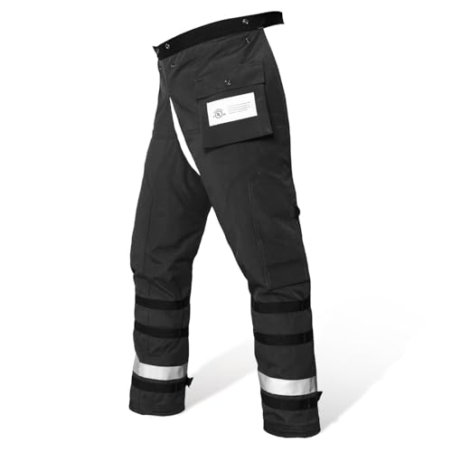 UL Class A Chainsaw Chaps, 8-Layer Black Apron Style