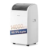 Newentor mobile Klimaanlage 14000 BTU, Klimaanlage mobil mit Abluftschlauch für Räume bis 50㎡, kühlen/entfeuchten/ventilieren mit Fernbedienung