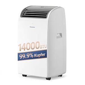 Newentor mobile Klimaanlage 14000 BTU, Klimaanlage mobil mit Abluftschlauch für Räume bis 50㎡, kühlen/entfeuchten/ventilieren mit Fernbedienung