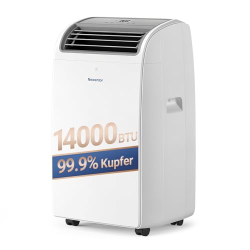 Newentor mobile Klimaanlage 14000 BTU, Klimaanlage mobil mit Abluftschlauch für Räume bis 50㎡, kühlen/entfeuchten/ventilieren mit Fernbedienung Newentor mobile Klimaanlage 14000 BTU, Klimaanlage mobil mit Abluftschlauch für Räume bis 50㎡, kühlen/entfeuchten/ventilieren mit Fernbedienung