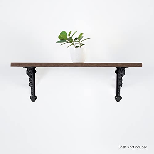 Victorian Shelf Bracket 18 X 18 Cm L-Shaped Shelf Bracket Heavy Duty Pack Of 2 (Antique Black)- Deco Window #TOP6